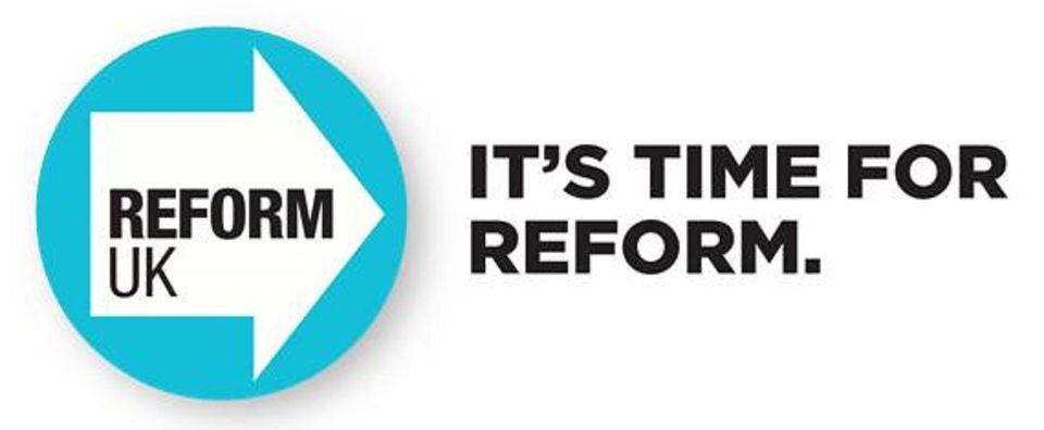 Supplied Reform UK banner: It’s time for Reform.